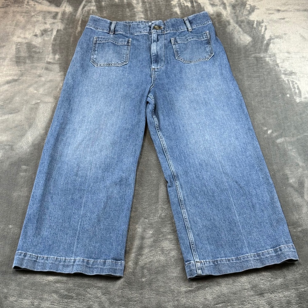 Anthropologie Pilcro The Skipper Wide Leg Jeans Womens 32 High Rise Crop Pants